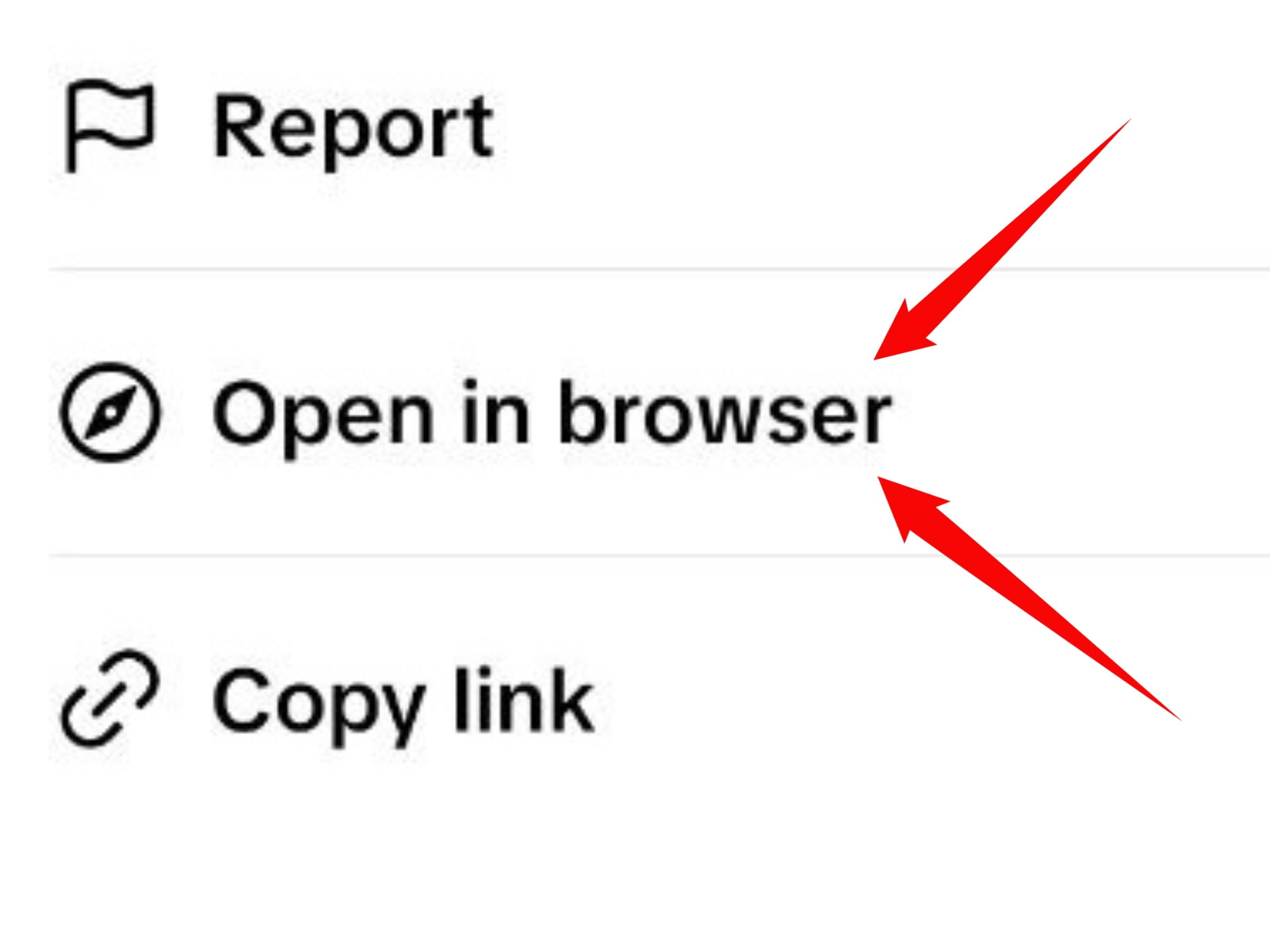 Step 2 - open in browser option
